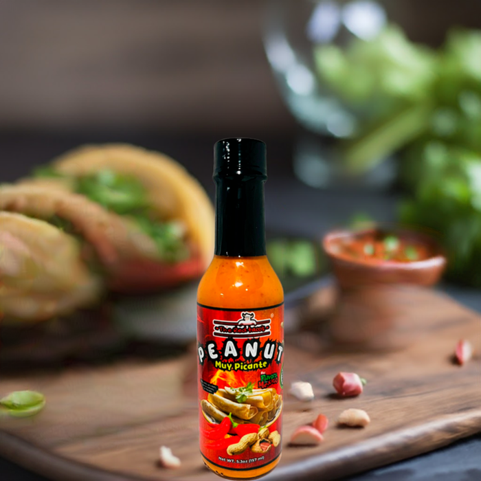 Spicy Peanut and Chile de Arbol Sauce. 5oz.